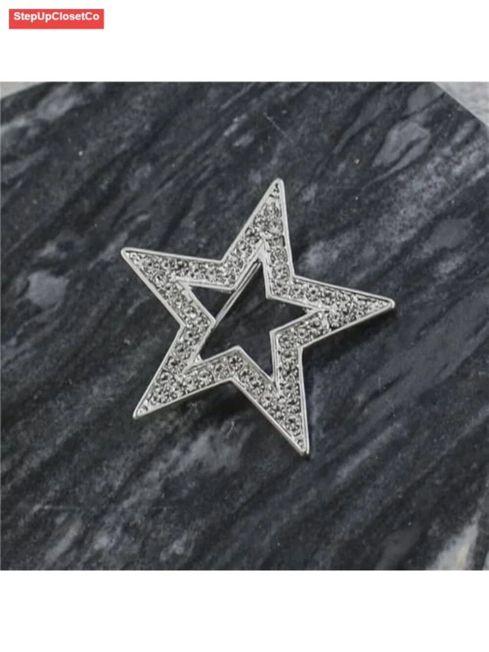 Shiny CZ Star Brooch Women Girls Sparkling Crystal Lapel Pin Elegant Hat Bag